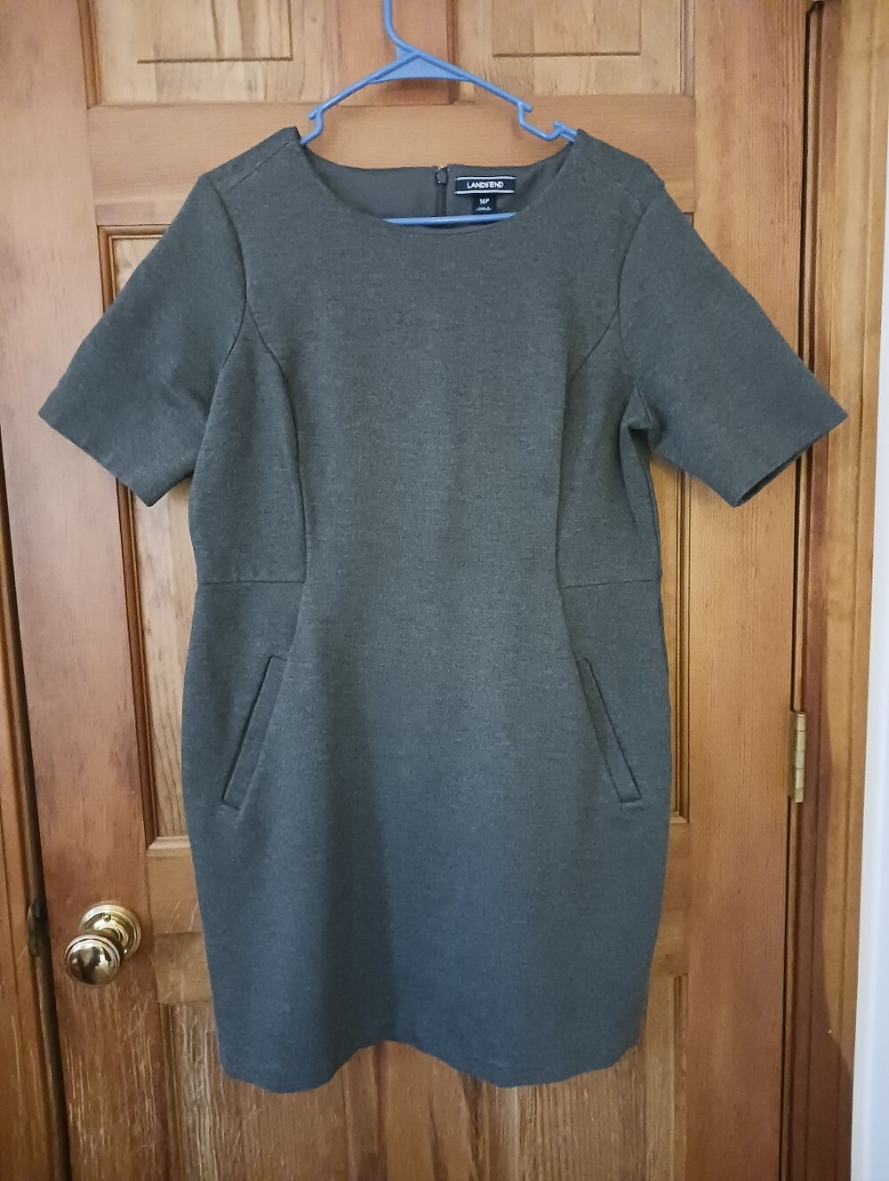 Lands End GREY PONTE SHEATH SIZE 16 PETITE